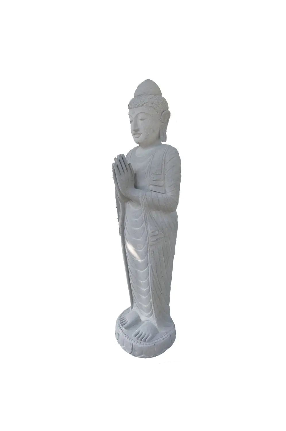  Product image 2 of the product “Standing Buddha made of Riverstone, position Namaskara , H. 150cm. ”